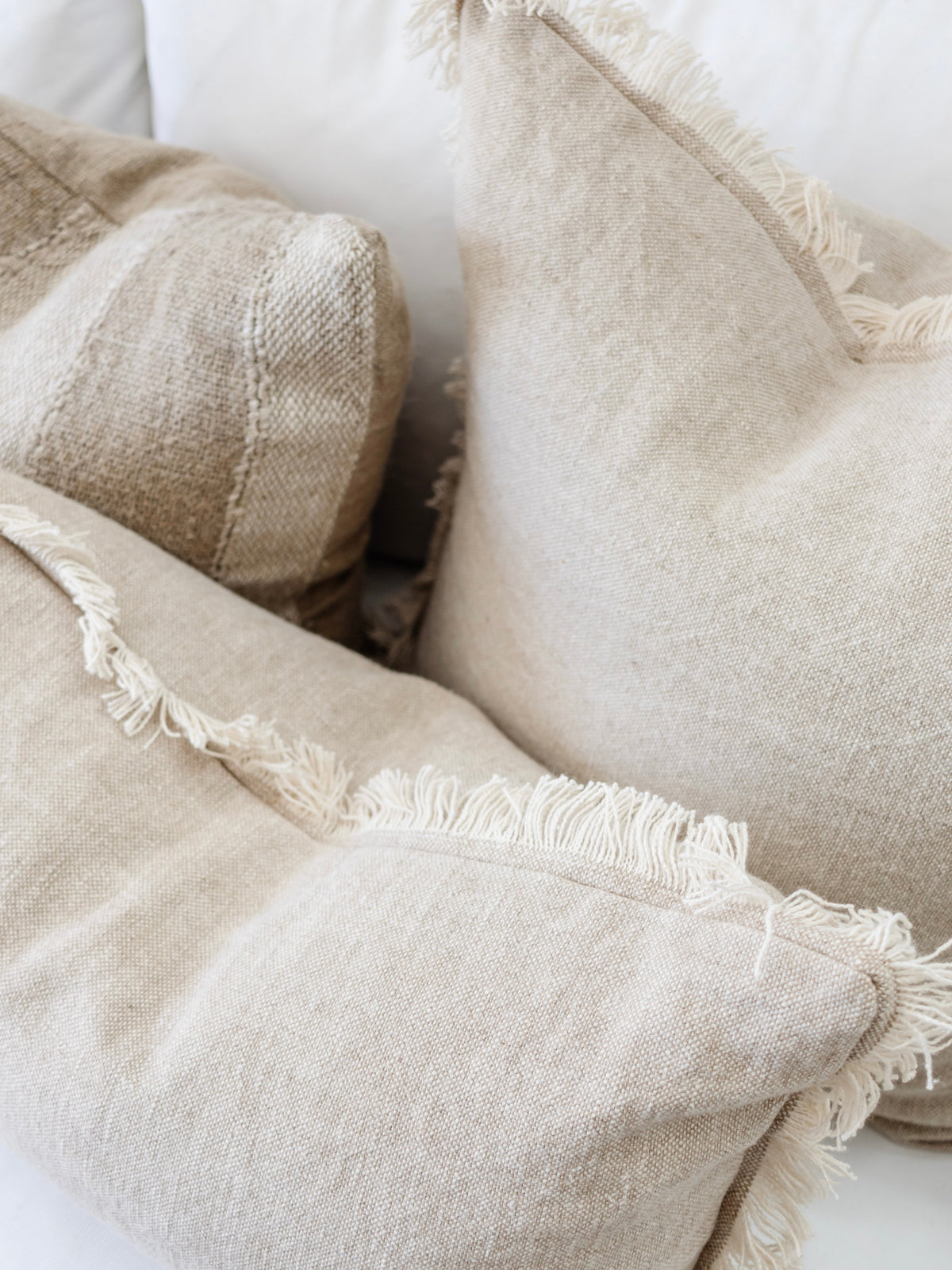 Riva French Linen Cushion - Oatmeal/Natural Cushions and Covers Wander & Wild 