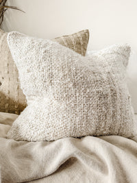 Wabi Recycled Linen Cushion -Ivory Cushions and Covers Wander & Wild 