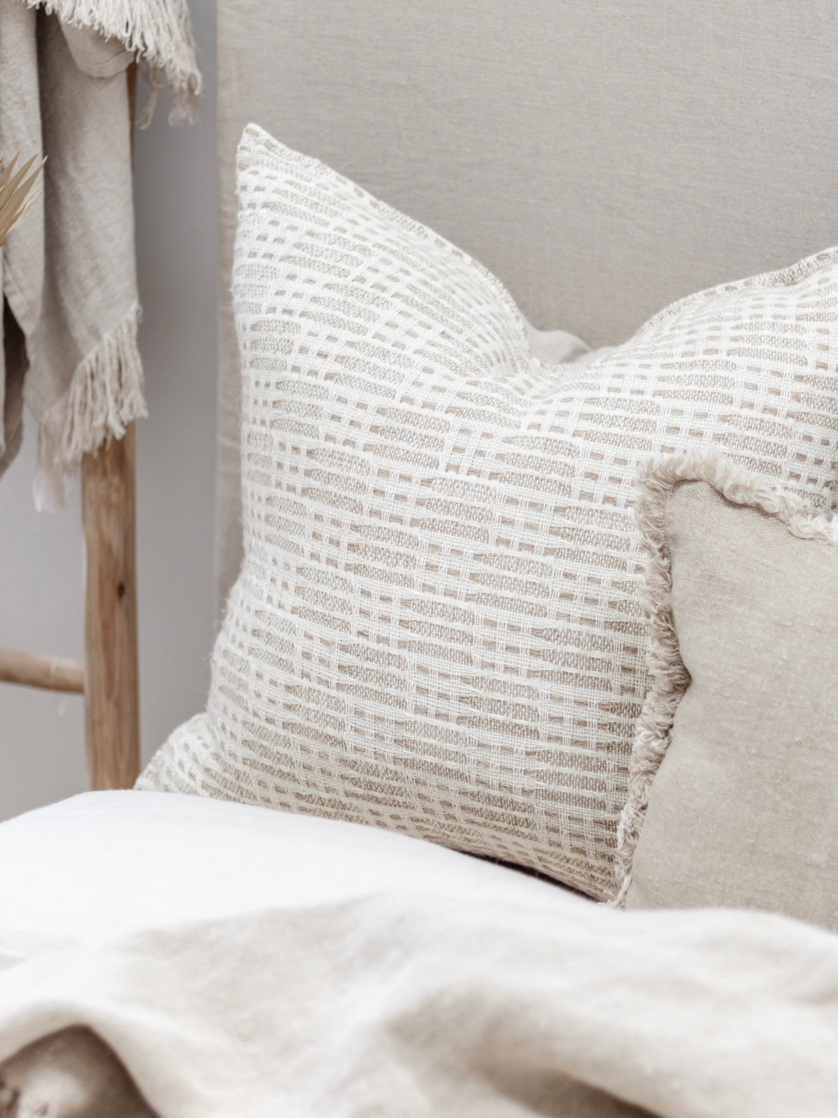 Kayla Weaved Linen Cushion Cushions and Covers Wander & Wild 