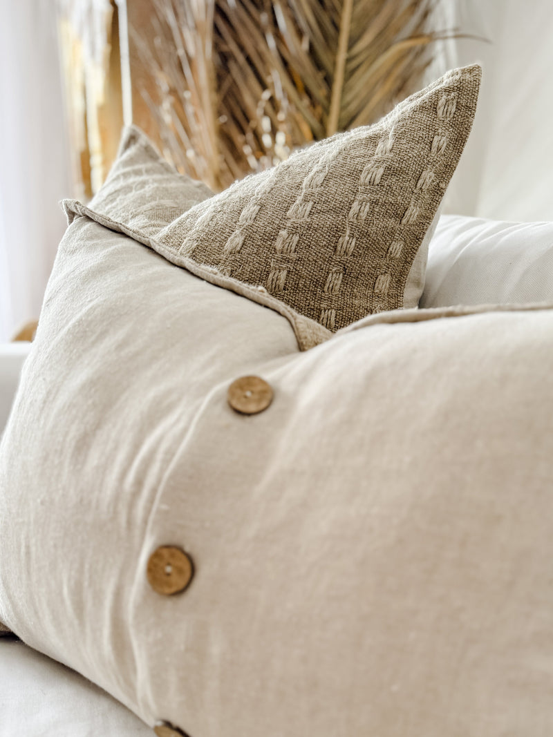 Diago Rustic Hand-loomed Linen Cushion Cushions and Covers Wander & Wild 