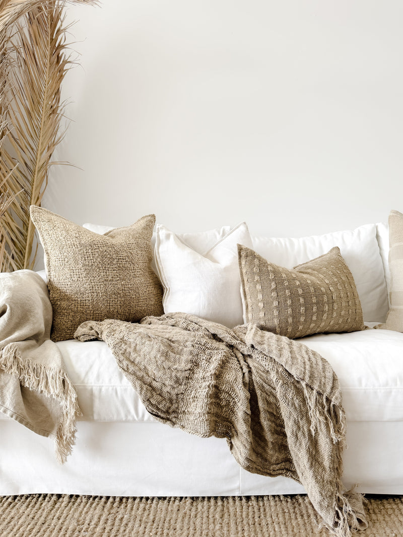 Diago Rustic Hand-loomed Linen Cushion Cushions and Covers Wander & Wild 