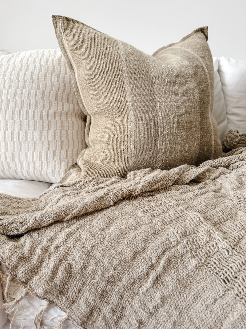 Kyoto Rustic Hand-loomed Linen Cushion Cushions and Covers Wander & Wild 