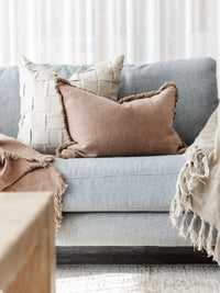 Lucia Weaved Linen Cushion -Natural Cushions and Covers Wander & Wild 