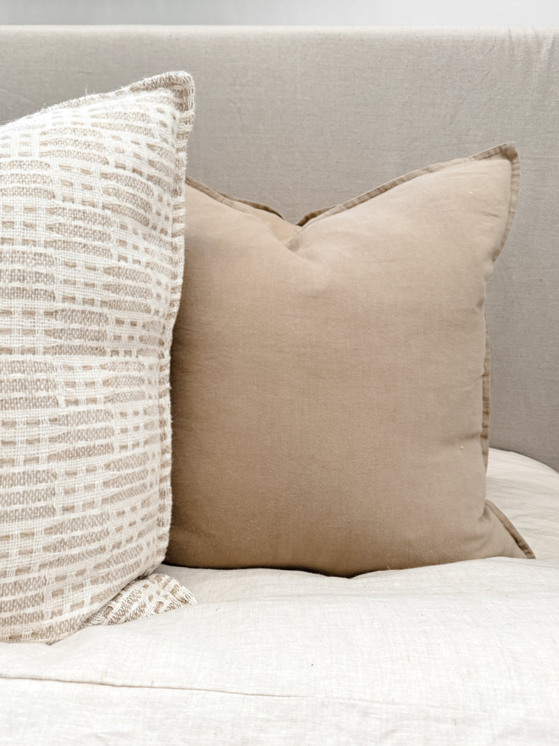 Remi Stonewashed Linen Cushion - Oak Cushions and Covers Wander & Wild 