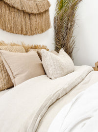 Remi Stonewashed Linen Cushion - Almond Wander & Wild 