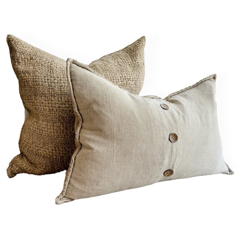 Dantè Rustic Hand-loomed Linen Cushion Wander & Wild 