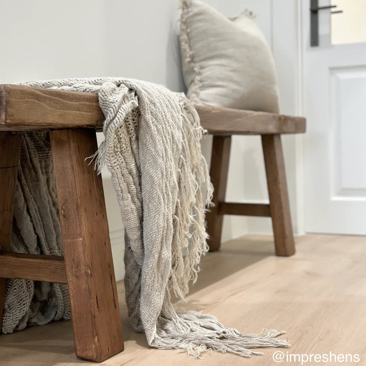 Clove Rustic Linen Throw - Natural Wander & Wild 