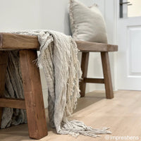 Clove Rustic Linen Throw - Natural Wander & Wild 