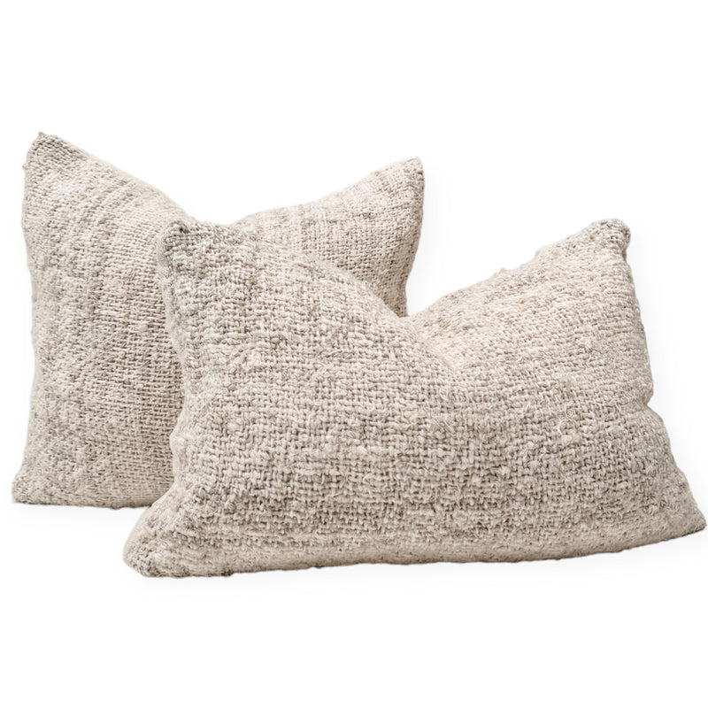 Wabi Recycled Linen Cushion -Ivory Cushions and Covers Wander & Wild 