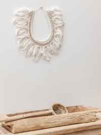 Myah Feathered Macrame Necklace Wall Hanging Wander & Wild 