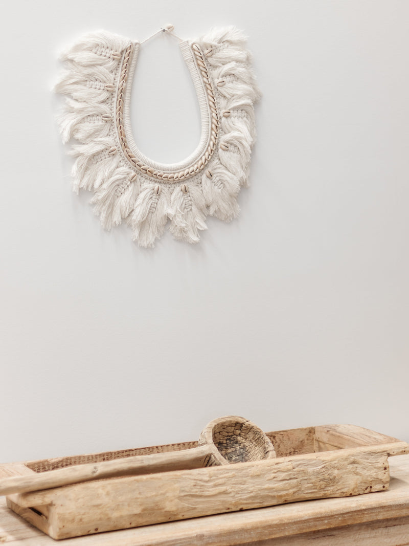 Myah Feathered Macrame Necklace Wall Hanging Wander & Wild 