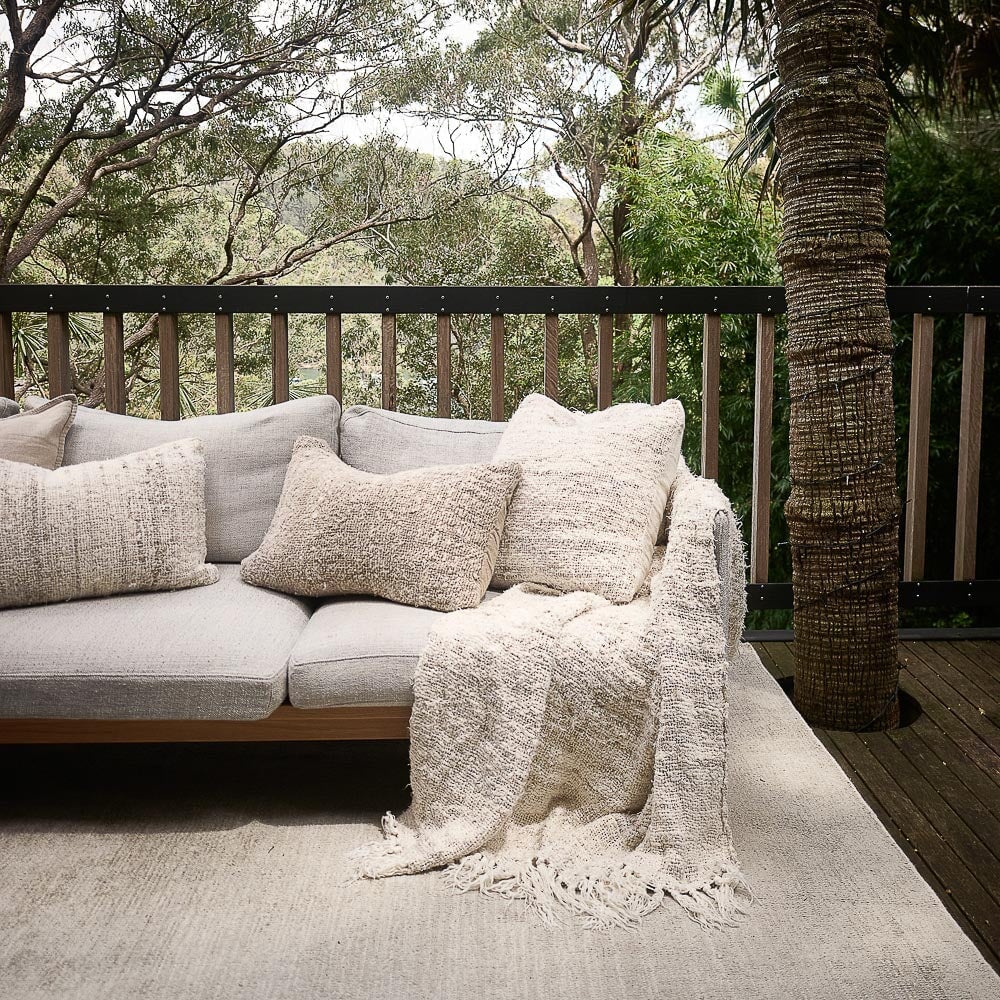 Wabi Recycled Linen Cushion -Ivory Cushions and Covers Wander & Wild 