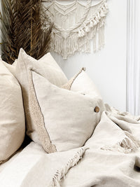 Dantè Rustic Hand-loomed Linen Cushion Wander & Wild 