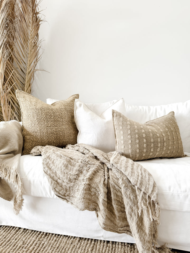 Diago Rustic Hand-loomed Linen Cushion Cushions and Covers Wander & Wild 