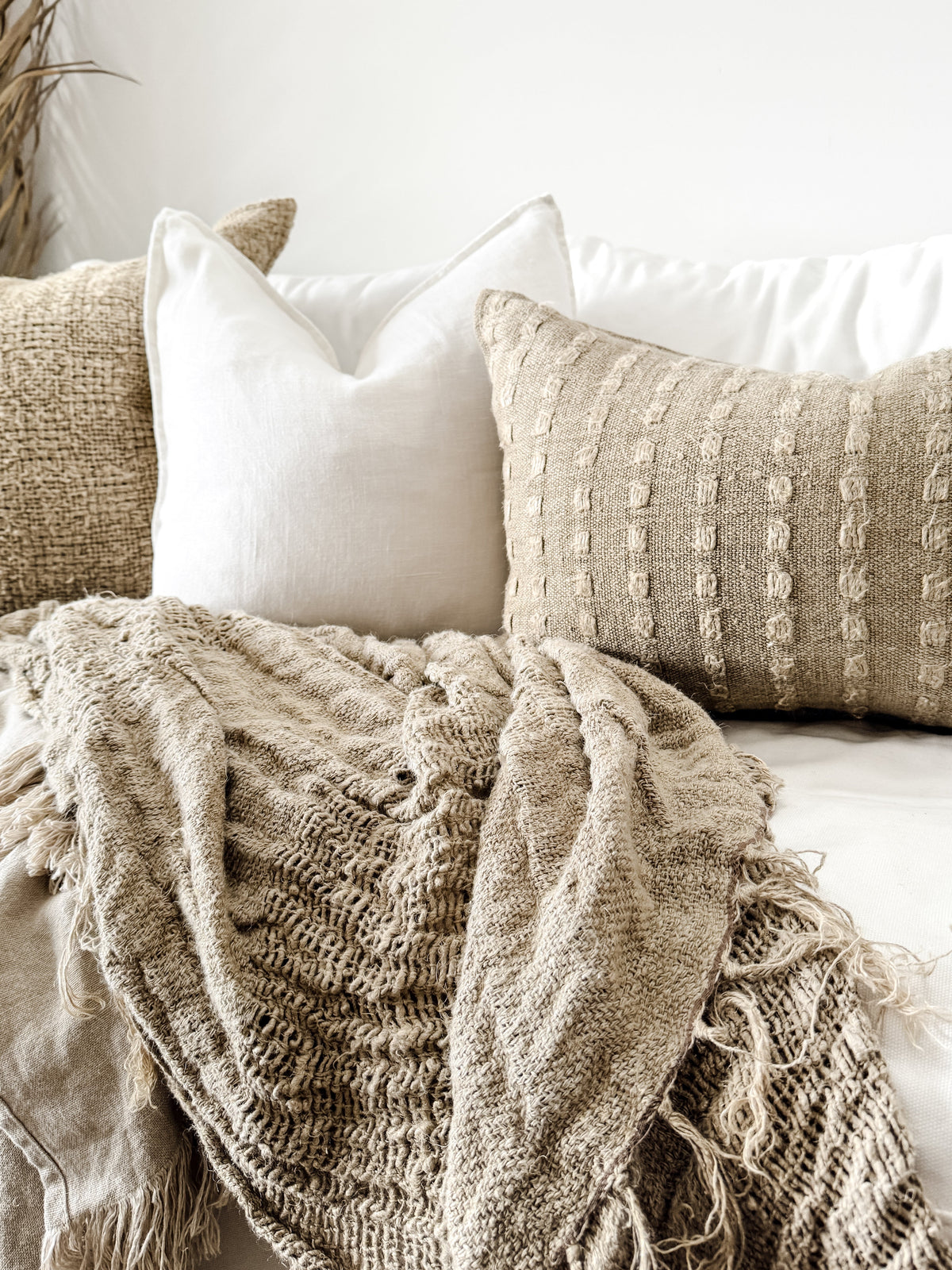 Diago Rustic Hand-loomed Linen Cushion Cushions and Covers Wander & Wild 