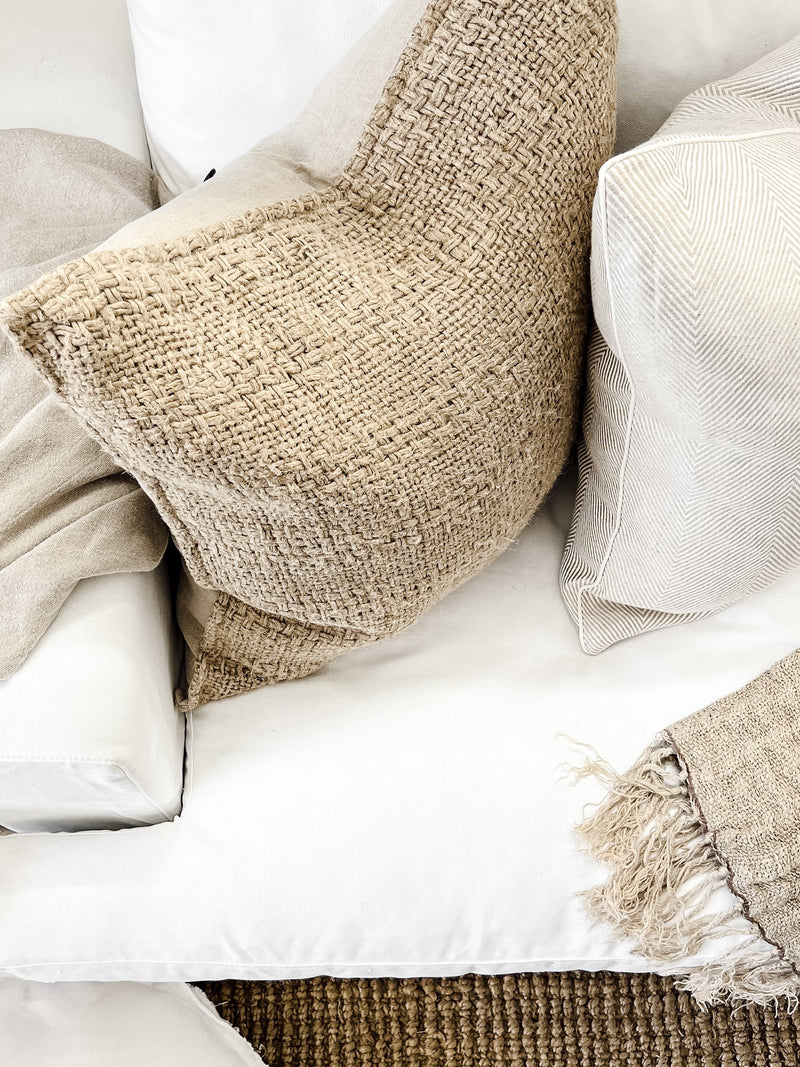 Dantè Rustic Hand-loomed Linen Cushion Wander & Wild 