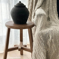 Clove Rustic Linen Throw - Natural Wander & Wild 