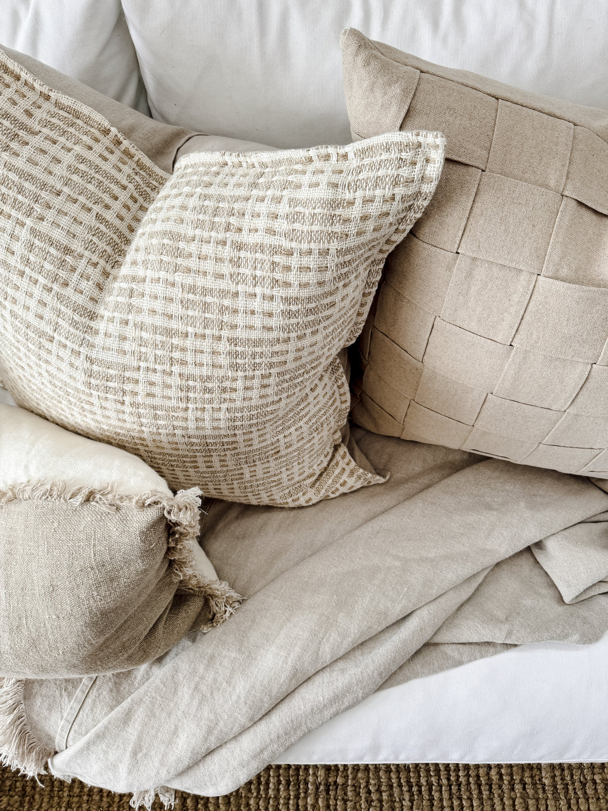 Kayla Weaved Linen Cushion Cushions and Covers Wander & Wild 