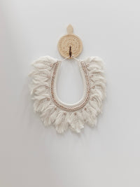 Myah Feathered Macrame Necklace Wall Hanging Wander & Wild 