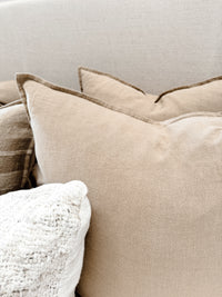 Remi Stonewashed Linen Cushion - Oak Cushions and Covers Wander & Wild 