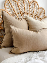 Remi Stonewashed Linen Cushion - Almond Wander & Wild 