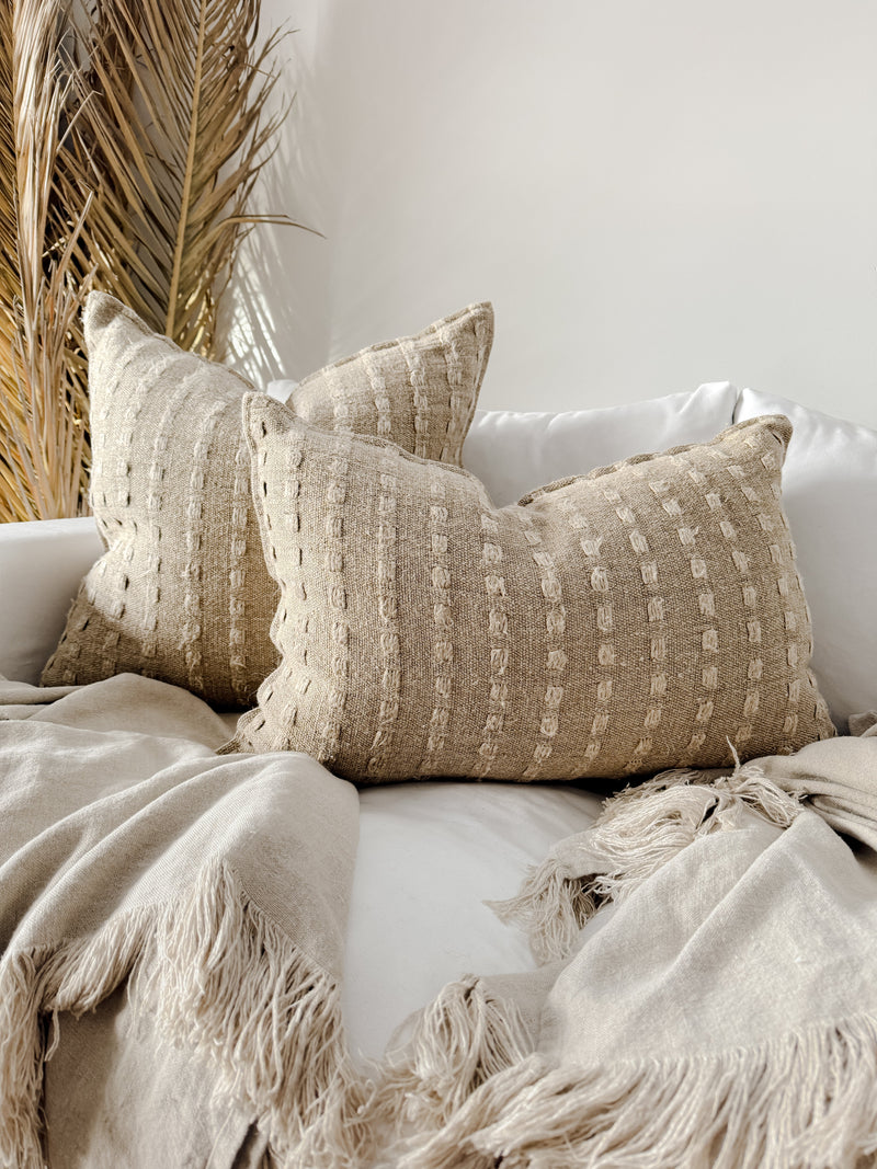 Diago Rustic Hand-loomed Linen Cushion Cushions and Covers Wander & Wild 