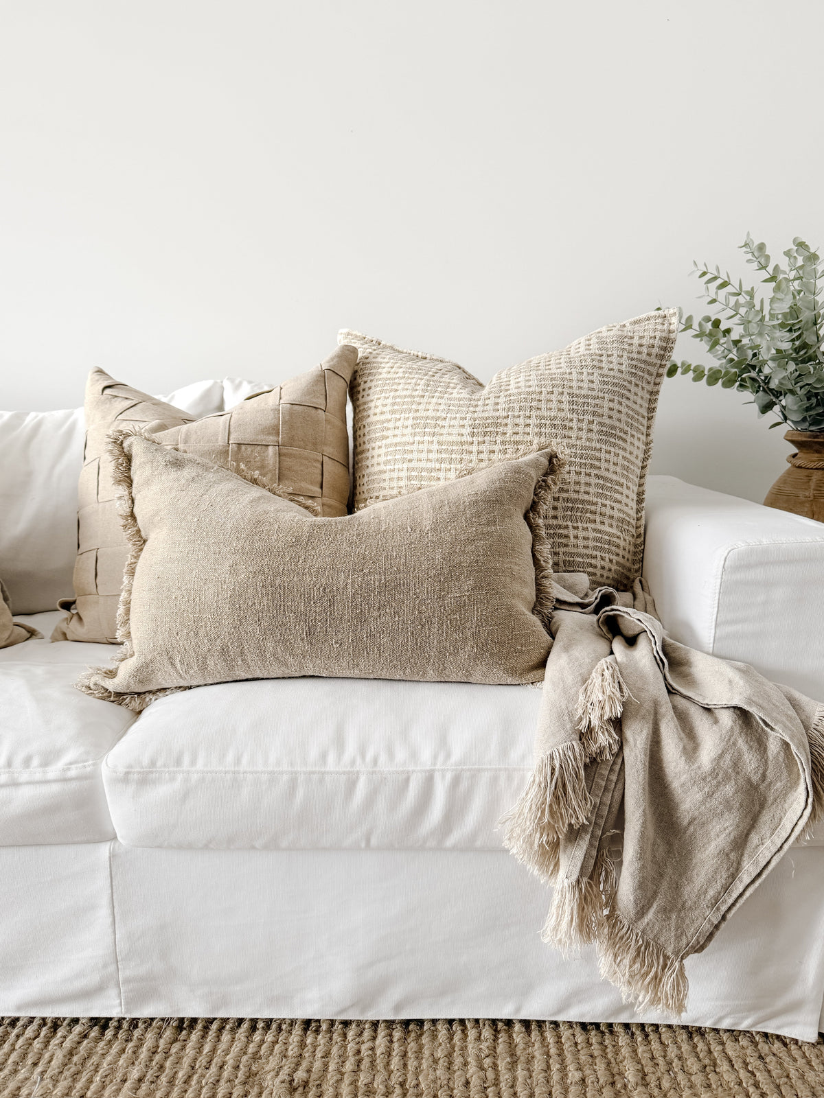 Kayla Weaved Linen Cushion Cushions and Covers Wander & Wild 