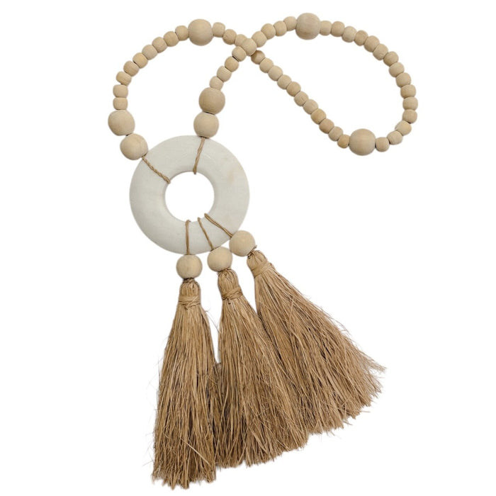 Ayu Marble Raffia Tassel Garland - Wander & Wild Home