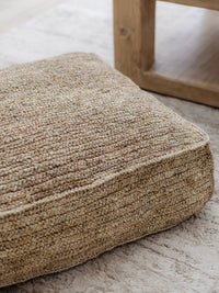 Ohana Raffia Pouffe/Floor Cushion Cover - Square - Wander & Wild Home