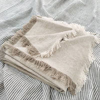 Riva French Linen Throw- Oatmeal/Natural Wander & Wild 