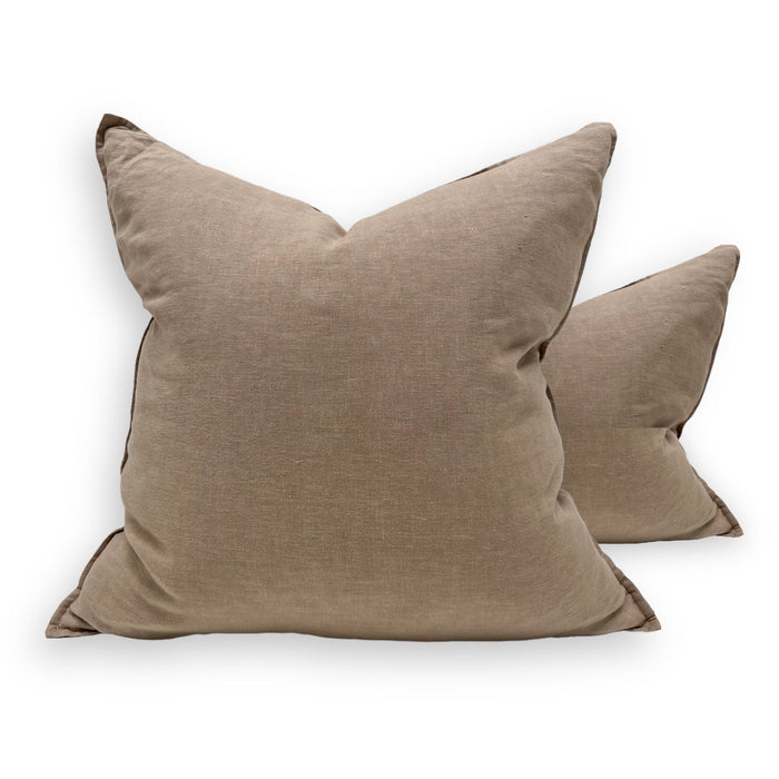 Remi Stonewashed Linen Cushion - Almond Wander & Wild 