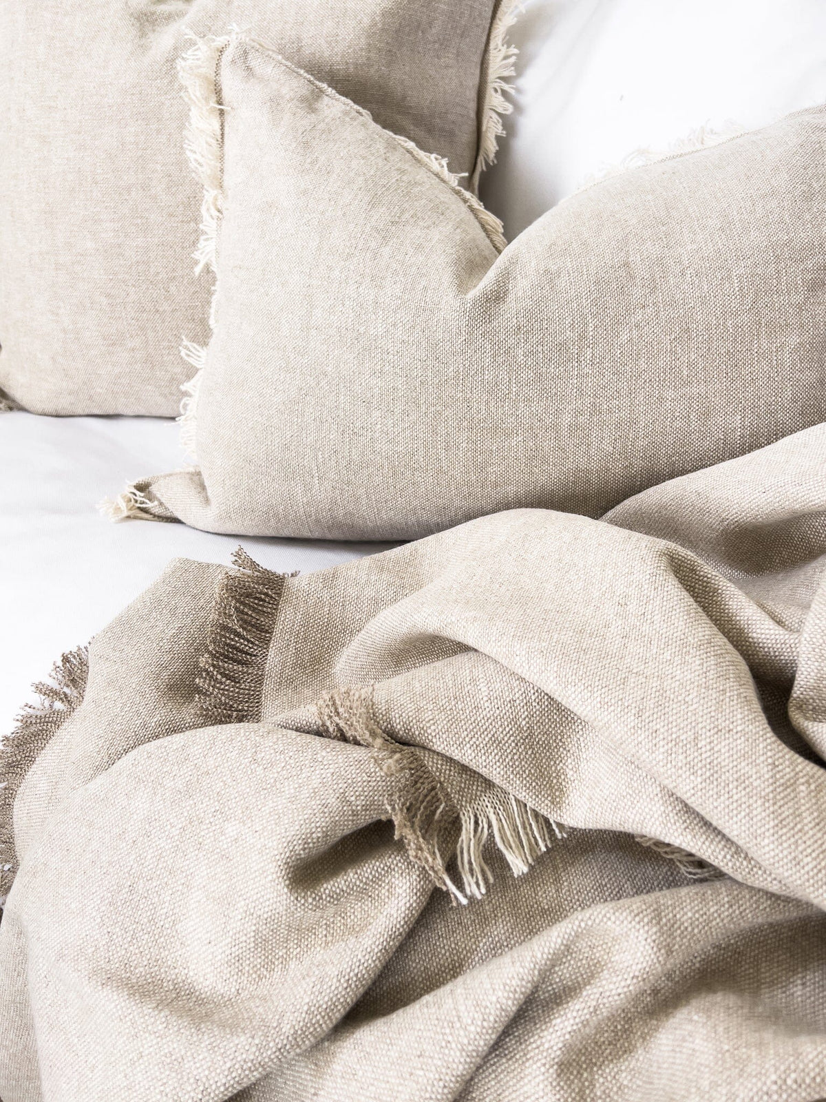 Riva French Linen Cushion - Oatmeal/Natural Wander & Wild 