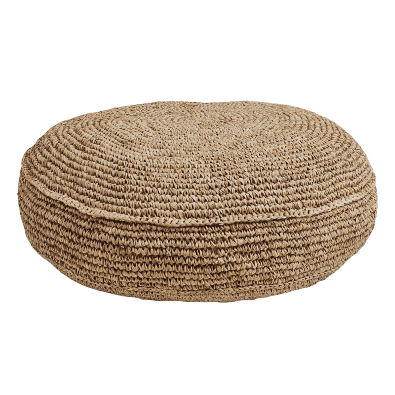 Ohana Raffia Pouffe/Floor Cushion Cover - Round Wander & Wild 