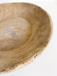 Vintage Indian Wooden Bowl -Bleached Wander & Wild 