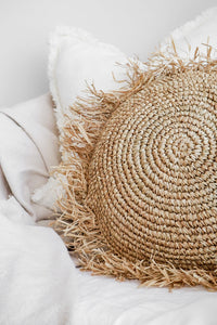 Beautifully handcrafted with natural raffia, the Ohana range pairs well with any style to create a raw coastal aesthetic. Use multiple sizes to make a statement in a bedroom, living or alfresco area. Pair with Ohana floor cushions to create a consistent tropical, resort style vibe throughout your space  