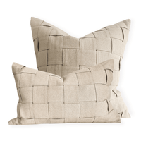 Lucia Weaved Linen Cushion -Natural Wander & Wild 