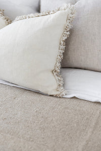 Luxurious, handloomed & versatile the Briar cushions are a must have staple for any interior. The reversible design is form meets function at its finest.  Made from 100% pure linen with raw, textured & rustic appeal, each cushion with the option for use as a natural or creamy white cushion