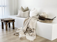 Aspire Stonewashed Linen Cushion - White Wander & Wild 