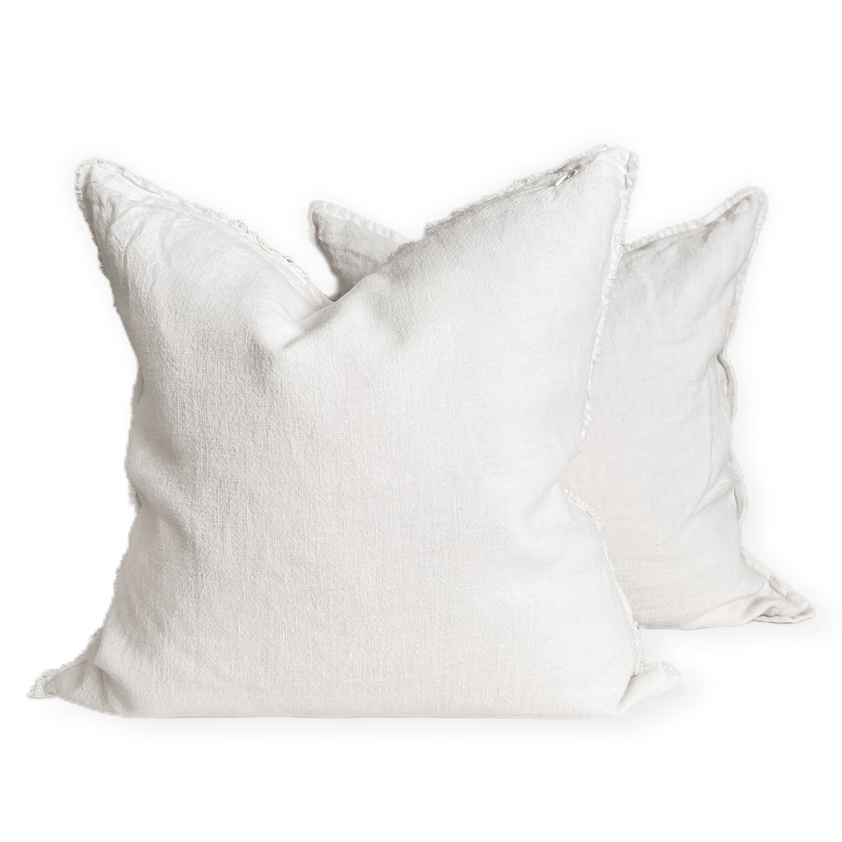 Aspire Stonewashed Linen Cushion - White Wander & Wild 