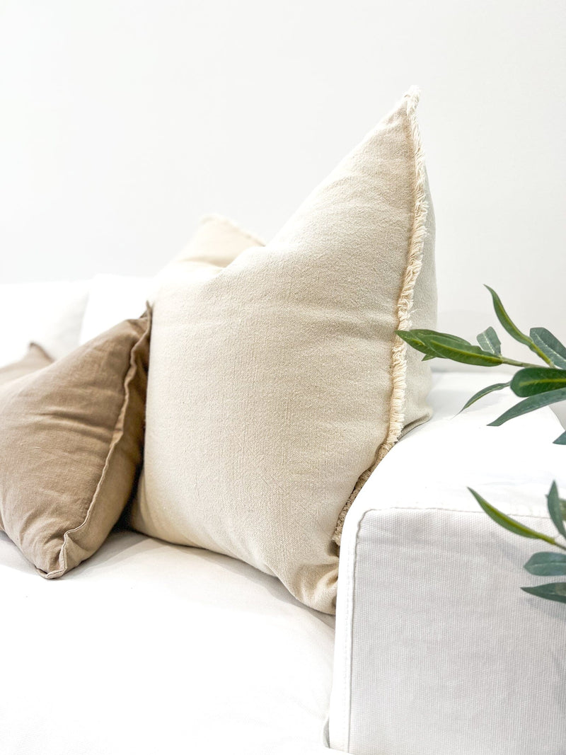 Earth Stonewashed Linen Blend Cushion - Oatmeal Wander & Wild 