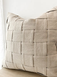 Lucia Weaved Linen Cushion -Natural Wander & Wild 