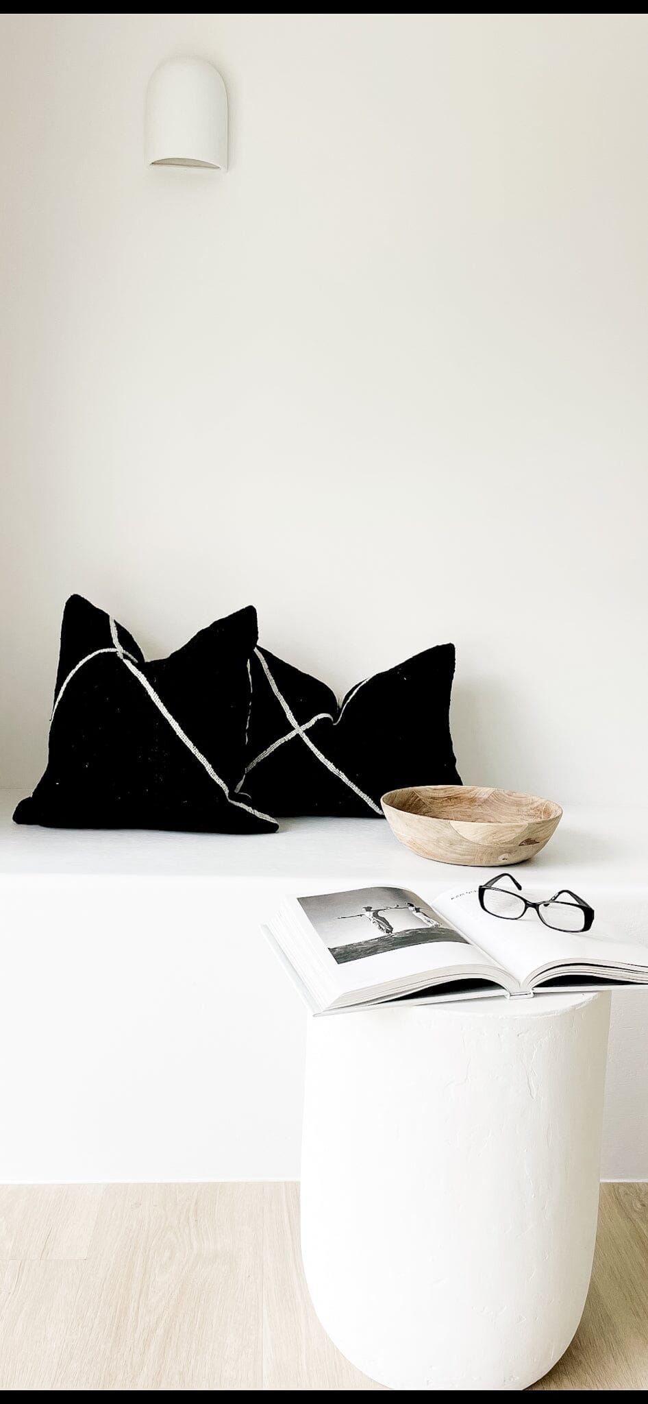 Beni Ourain Flatweave Cushion - Black Wander & Wild 