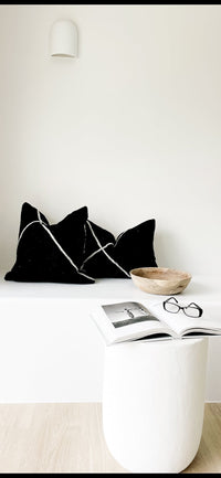 Beni Ourain Flatweave Cushion - Black Wander & Wild 