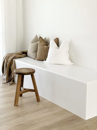 Aspire Stonewashed Linen Cushion - White Wander & Wild 