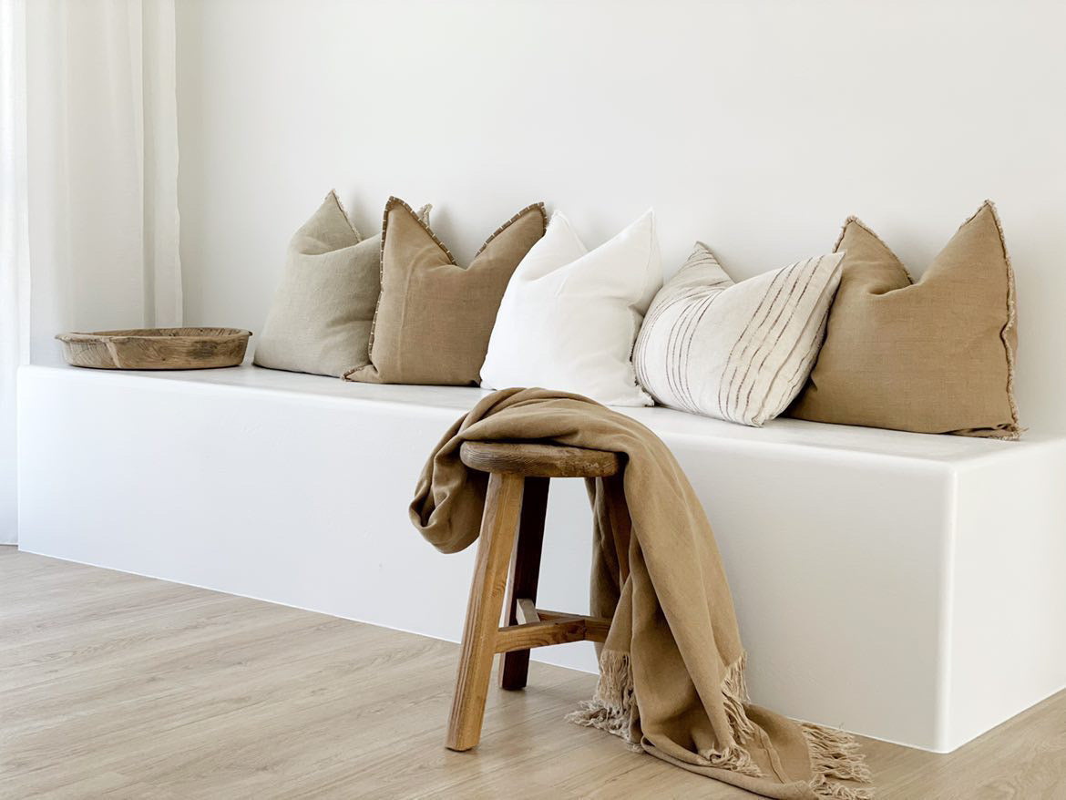 Aspire Stonewashed Linen Cushion - Tobacco Wander & Wild 