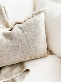 Luxurious, handloomed & versatile the Briar cushions are a must have staple for any interior. The reversible design is form meets function at its finest.  Made from 100% pure linen with raw, textured & rustic appeal, each cushion with the option for use as a natural or creamy white cushion