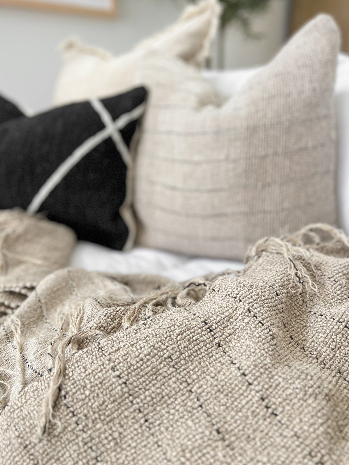 Mayla Linen/Cotton Throw - Natural Wander & Wild 