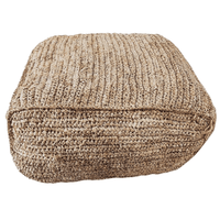 Ohana Raffia Pouffe/Floor Cushion Cover - Square - Wander & Wild Home